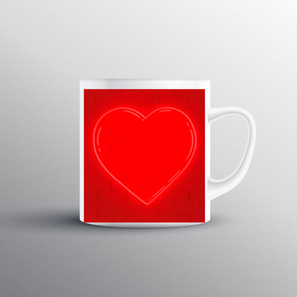 Red Heart Printed Mug