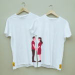 Couple's Romantic Printed Combo Round Neck White T shirt