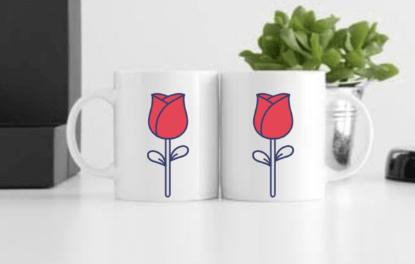 Rose Printed Couple Mug