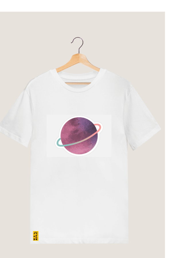 Minimal Saturn Planet Printed T shirt