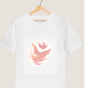 Women's Cute Pink Rose Printed T shirt