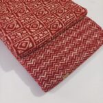 Unstitched Maroon Cotton Clothing Material