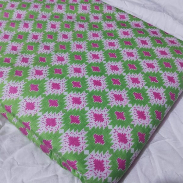 Green and Pink printed cotton clothing piece