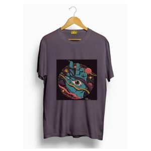 Ghost hand with one eye printed t shirt