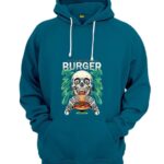 Skeleton eating burger hoodie