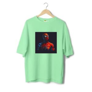oversized spiderman printed t shirt