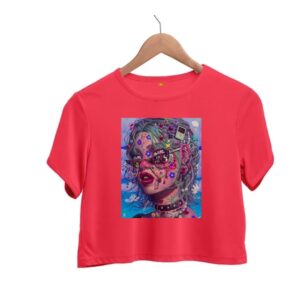 colourful lady crop top