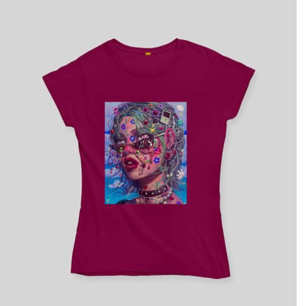 colourful lady t shirt