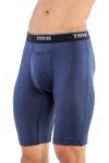 TRYB Mens Compression Shorts Long Leg Performance Underwear Spandex Running Workout Athletic Quick Dry Tights Boxer Brief Trunk (Pack of 2)