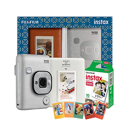 Fujifilm Instax Mini Liplay Hybrid Instant Camera Elite Box Stone White, Compact
