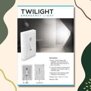 PVC Twilight Emergency Light, Lighting Color: Cool White