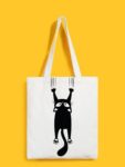 Reusable Tote Bags|100% Organic Cotton Bag | Multi-Purpose Bag| Angry cat printed | Stylish Bag