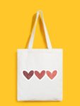 Reusable Tote Bags|100% Organic Cotton Bag | Multi-Purpose Bag| Hearts printed | Stylish Bag