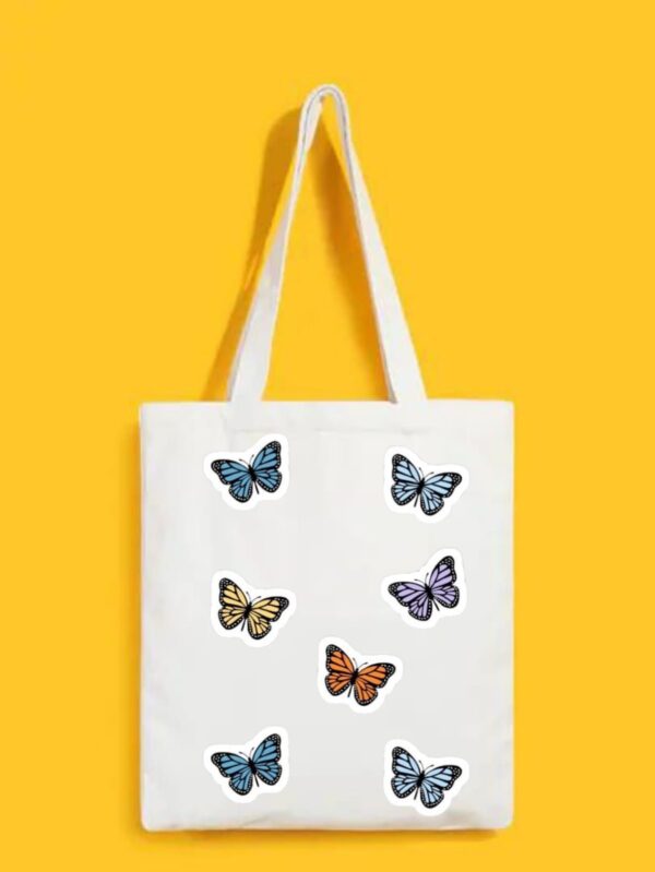 Reusable Tote Bags|100% Organic Cotton Bag | Multi-Purpose Bag| Butterflies printed | Stylish Bag