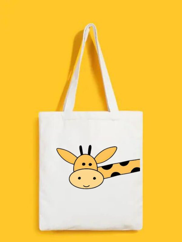 Reusable Tote Bags|100% Organic Cotton Bag | Multi-Purpose Bag| Giraffe printed | Stylish Bag