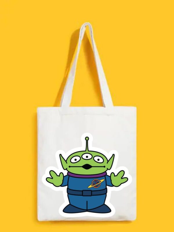 Reusable Tote Bags|100% Organic Cotton Bag | Multi-Purpose Bag| Alien printed | Stylish Bag