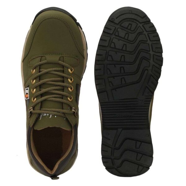 Generic Men Dark Green,Black Color Leatherette Material  Casual Boots
