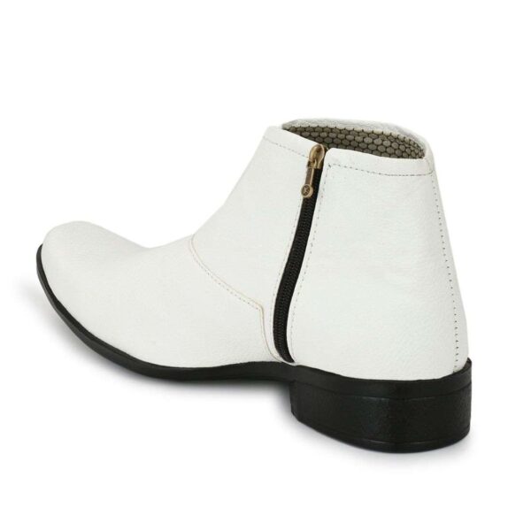 Generic Men's White Color Leatherette Material  Casual Boots