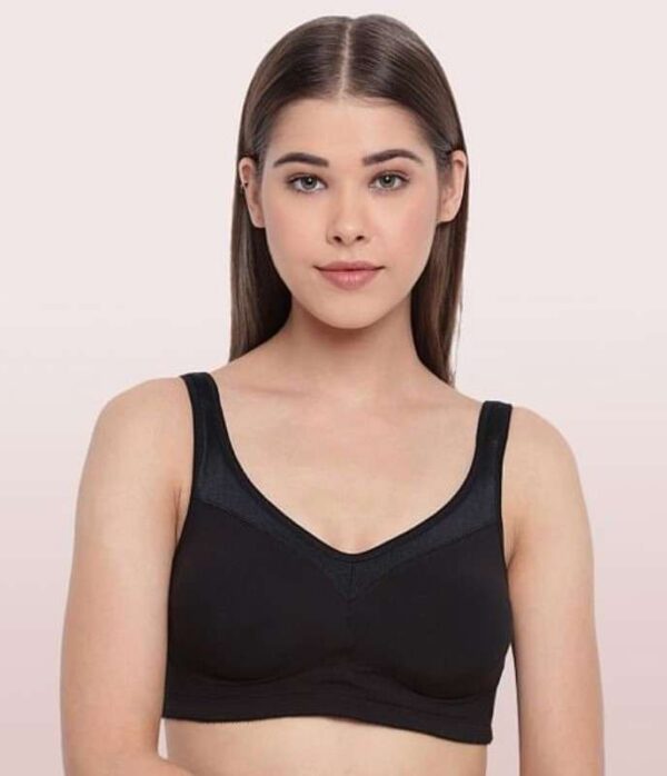 Enamor Women'S Smooth Super Lift Classic Full Support Brassiere (Model: A112, Color: Black, Material: Cotton)
