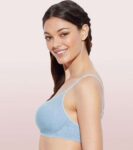 Enamor Women'S Side Support Shaper Supima Cotton Everyday Brassiere (Model: A042, Color: ChambrayMelange, Material: Cotton)