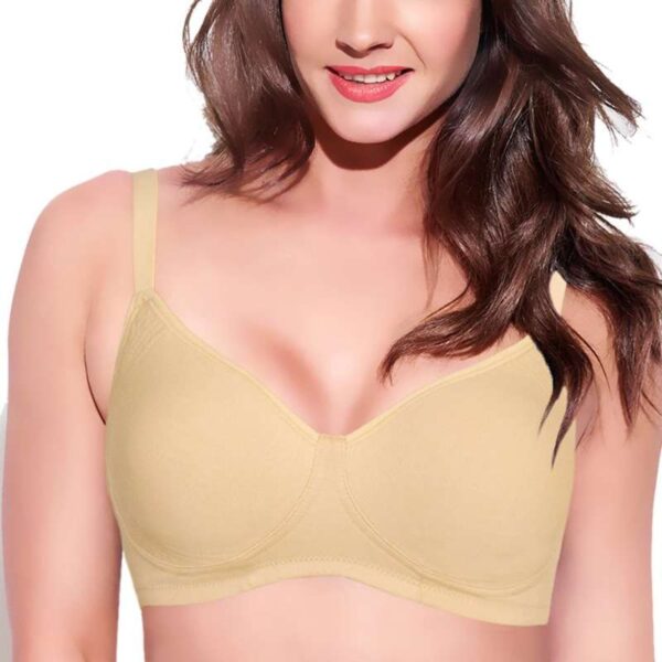 Enamor Women'S Side Support Shaper Supima Cotton Everyday Brassiere (Model: A042, Color: PaleSkin, Material: Cotton)