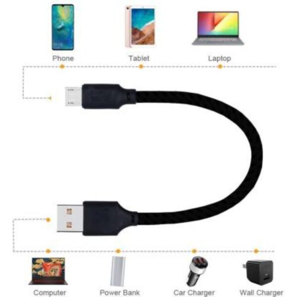 Pack Of 6 Fast Charging Data Cable For Android Smartphones (Color: Assorted)