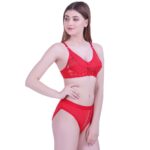 Generic Women's Cotton Bra And Panty Set (Material: Cotton (Color: Red)