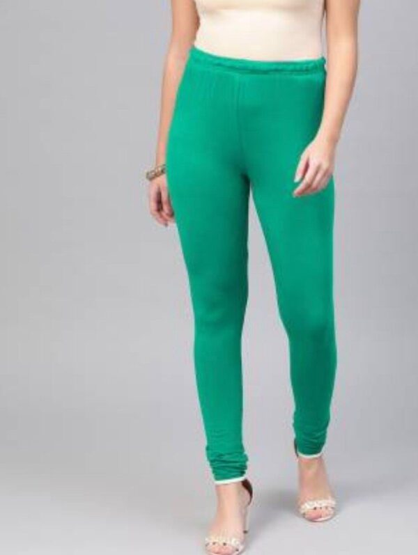 Generic Women's Cotton Leggings (Color:Sea  Green)