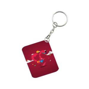 Generic Pack Of 3_ True Love One Side Printed Rectangle Designer Keychain (Red)