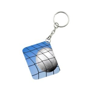 Generic Pack Of 3_ Football One Side Printed Rectangle Designer Keychain (White)