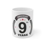 Generic Ceramic 9th Anniversary Printed Coffee Mug (Color: White, Capacity:330ml)