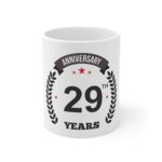 Generic Ceramic 29th Anniversary Printed Coffee Mug (Color: White, Capacity:330ml)