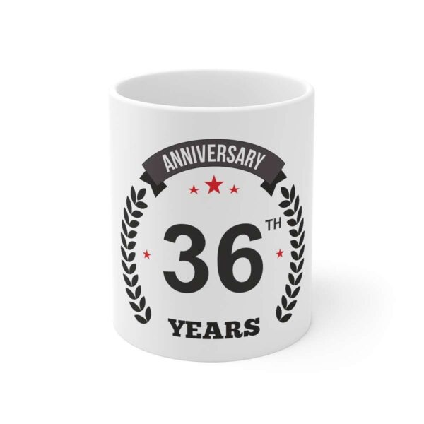 Generic Ceramic 36th Anniversary Printed Coffee Mug (Color: White, Capacity:330ml)