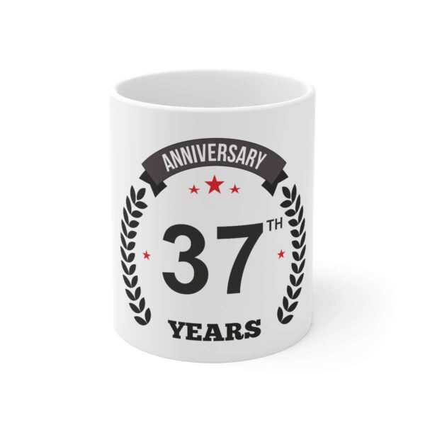 Generic Ceramic 37th Anniversary Printed Coffee Mug (Color: White, Capacity:330ml)