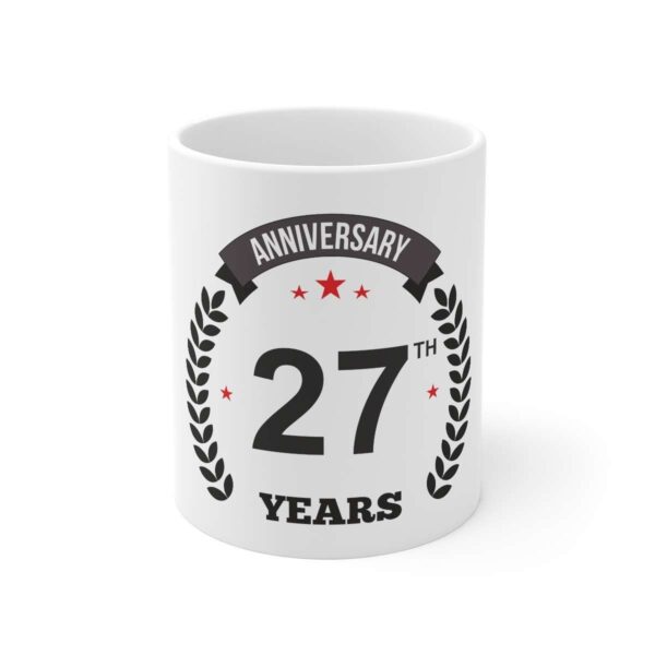Generic Ceramic 27th Anniversary Printed Coffee Mug (Color: White, Capacity:330ml)