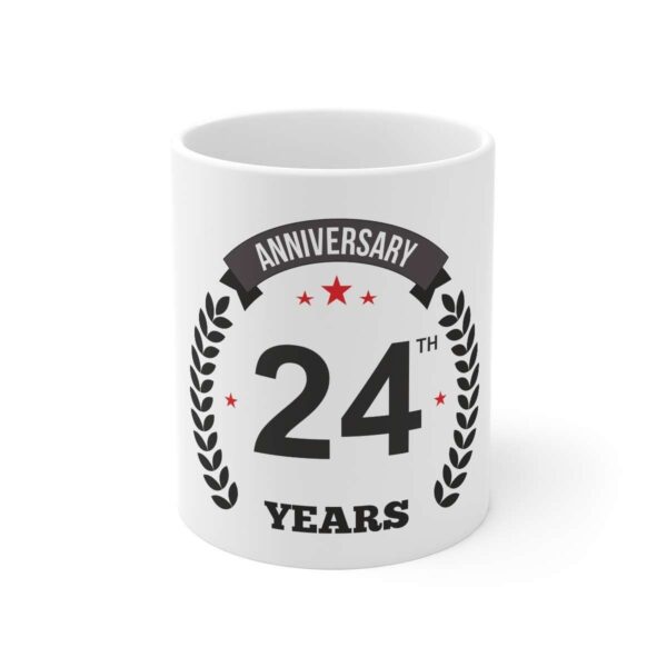 Generic Ceramic 24th Anniversary Printed Coffee Mug (Color: White, Capacity:330ml)