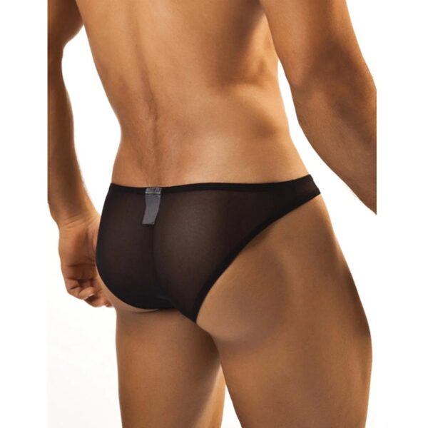 Men's Mesh Power Net Sexy Transparent Brief Underwear (Black)