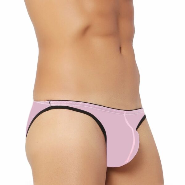 Men's Mesh Power Net Transparent Sexy Brief Underwear (Pink)