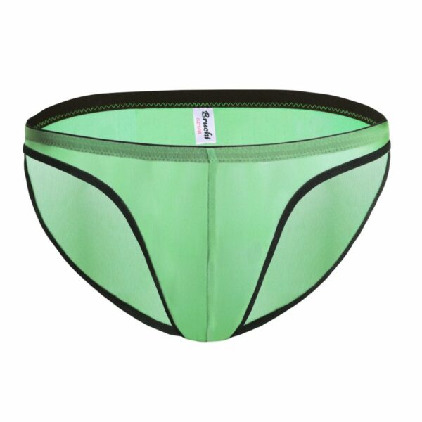 Men's Mesh Power Net Transparent Sexy Brief Underwear (Green)