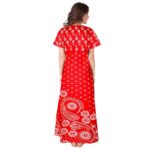 Generic Women's Cotton Printed Maxi Nighty (Red)