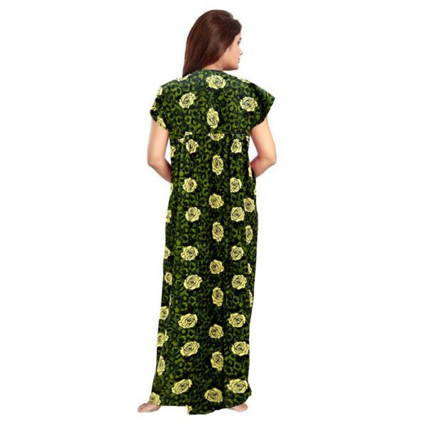 Generic Women's Cotton Printed Maxi Nighty (Green)