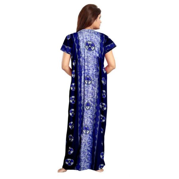 Generic Women's Cotton Printed Maxi Nighty (Blue)
