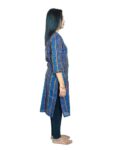 Generic Women's Sambalpuri Certified Handloom Pure Cotton Straight Kurti (Blue)