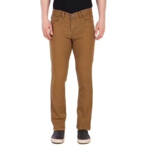 Generic Men's Straight Fit Denim High Rise Bootcut Stretchable Jeans (Khaki)