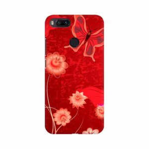 Redish Butterfly and flower wallpaper Mobile case cover