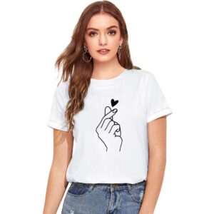 Generic Women's Cotton Western Wear T Shirt (White)