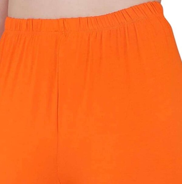 Generic Women's Cotton Stretchable Skin Fit Ankle Length Leggings (Orange)