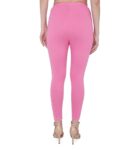 Generic Women's Cotton Stretchable Skin Fit Ankle Length Leggings (Pink)