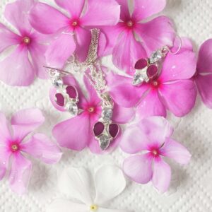 Silver Ruby Necklace Set