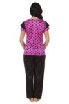 Women's Satin Top And Pyjama Set Mega Sleeve(Color: Sandal, Neck Type: Square Neck)